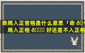 命局入正官格是什么意思「命 🪴 局入正格 🐅 好还是不入正格好」